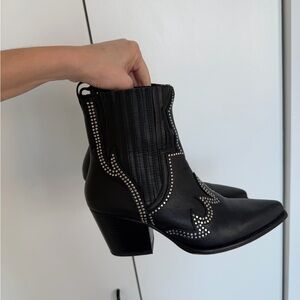 Black Studded Ankle Boots